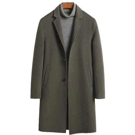 Manteau en laine double face fait main manteau en laine pour hommes manteau en cachemire 5XL black