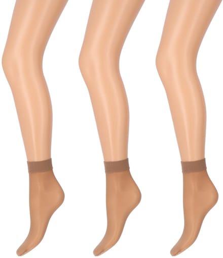 Marianne - Dames Pantysocks Satin Sheers - 15Den - 3-Pack - Maat One Size - Wineblush