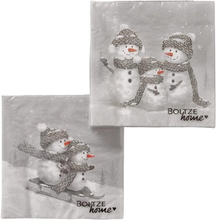 Boltze Home servetten sneeuwpop winterdesign papieren servetten 20 stuks.