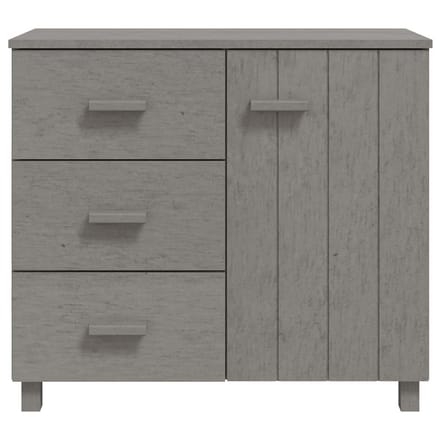 vidaXL - Dressoir - HAMAR - 90x40x80 - cm - massief - grenenhout - lichtgrijs