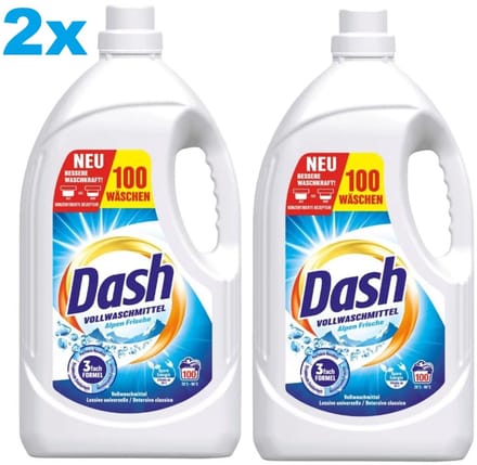 2x Dash Vloeibaar Wasmiddel Alpen Frische – 200 Wasbeurten – 2 x 4,5L – Universeel Wasmiddel - 2 stuks