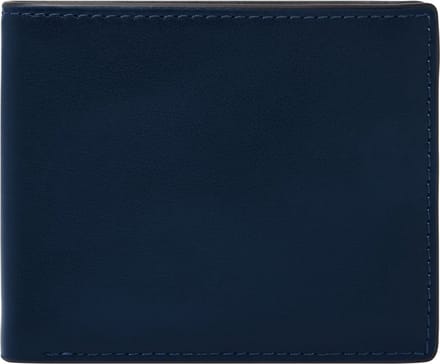FOSSIL Leren Portemonnee Steven FPW Bifold Wallet Midnight Navy Donkerblauw
