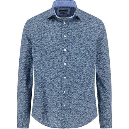 Fynch-Hatton Overhemd Premium Cotton Mini Abstract Pattern Misty Blue / male