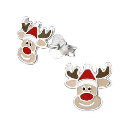 Princess Oorbellen Rudolph - 925 Zilver E-Coating - Rendier - 7x8mm