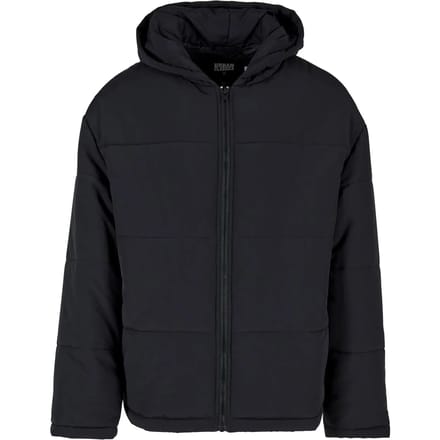 Urban Classics - Hooded Block Gewatteerd jack - L - Zwart