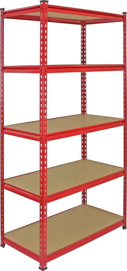Z-rax stellingkasten - rood - 90x45x183 cm - 5-delig