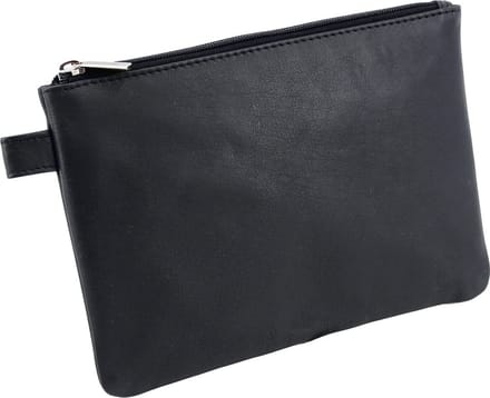 Alassio opbergetui - leer - zwart - 23 x 16 - JU-42233