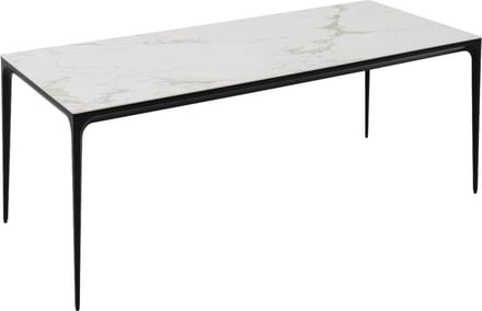 Goossens Eettafel Mundi - Keramiek - wit - 200 x 74 x 100 cm