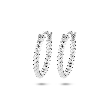Zilver Gerhodineerd Oorringen Gedraaid 1334894
