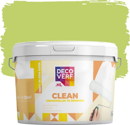 Decoverf clean muurverf appelgroen, 4L