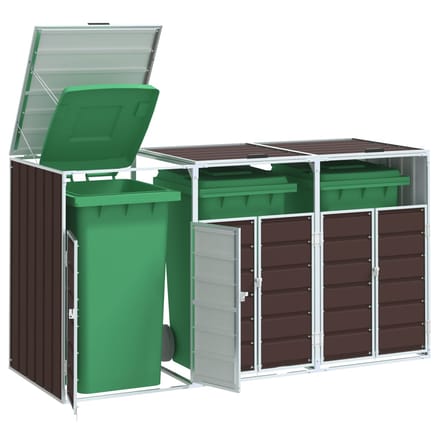 vidaXL - Containerberging - voor - 3 - containers - 216x81x115 - cm - staal - bruin
