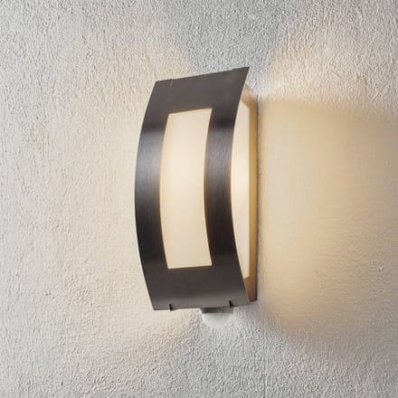 CMD Buitenwandlamp vierkant van roestvrij staal met sensor