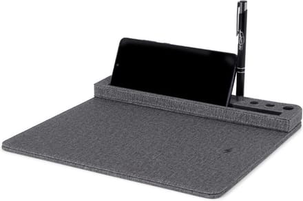 BRAINZ Antislip Muismat - Draadloze Oplader - Tablethouder - Zwart