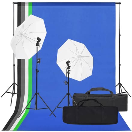 vidaXL - Fotostudioset - met - verlichtingsset - en - achtergrond