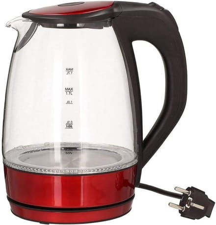 Zyrex® Waterkoker glas - Waterkoker - Rood - ‎20cm x 23cm x 25cm
