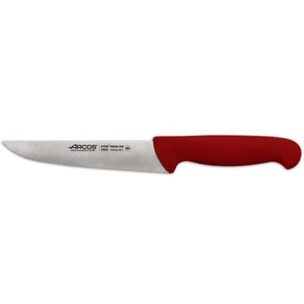 Couteau de cuisine - ARCOS - 2900 - Lame 13 cm - Acier inoxydable NITRUM - Mango ergonomique rouge