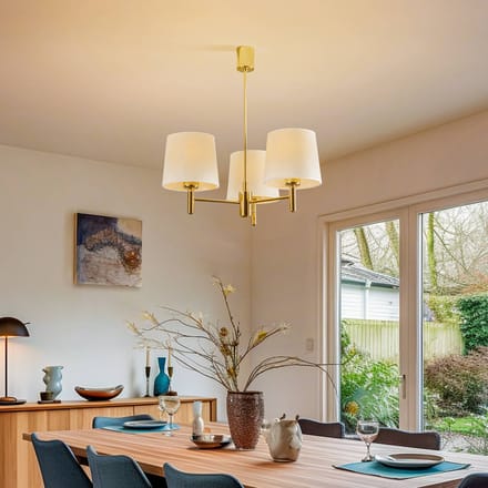 Argon Hanglamp Polo Plus 3-lamps messing/crème