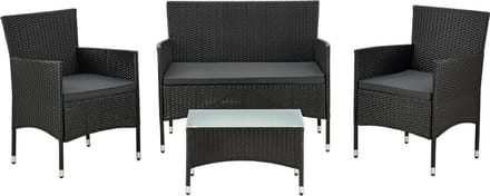 Polyrotan Loungeset Fort Myers - Zwart