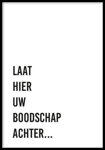 Poster Boodschap achterlaten - WC Posters - Inclusief lijst - 21x30 cm - A4 - Ingelijst - WALLLL