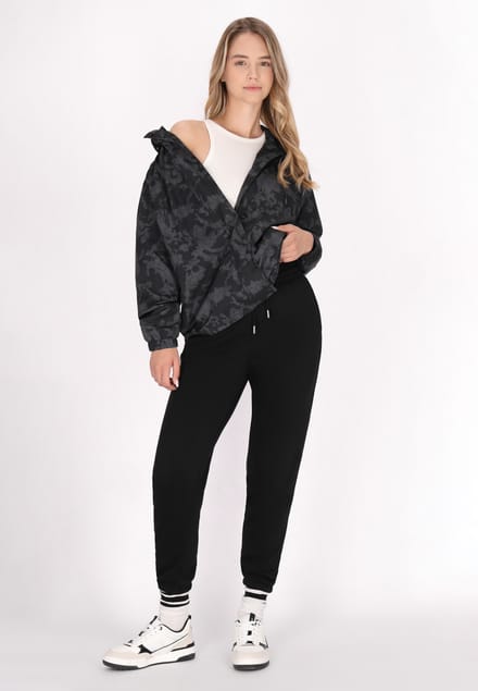 Mymo Oversized anorak Dames Donkergrijs zwart camouflage