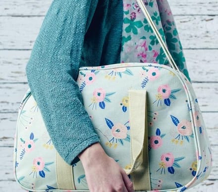Hazel & Pip Vintage Bloemetjes Hand & Schoudertas Kleine Weekend Tas Mint