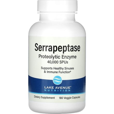 Serrapeptase, Proteolytisch Enzym, 40.000 SpU, 180 Veggie Capsules
