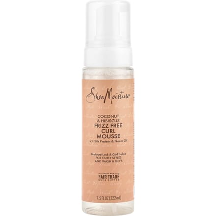 SheaMoisture, Coconut & Hibiscus, Mousse bouclante anti-frisottis, 7,5 fl oz (222 ml) white