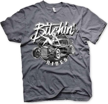 Bitchin' Rides Heren Tshirt -2XL- Hot Rod Hot Girls Grijs