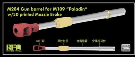 Rye Field Model Modelbouwpakket - 2084 M284 geweerloop voor M109 -Paladin- met 3D-geprinte mondingsrem Accessoires set - 1:35 - Modelbouw