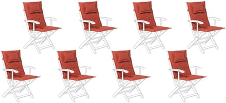 MAUI - Zitkussen set van 8 - Donkerrood - 40 x 54 cm - Polyester