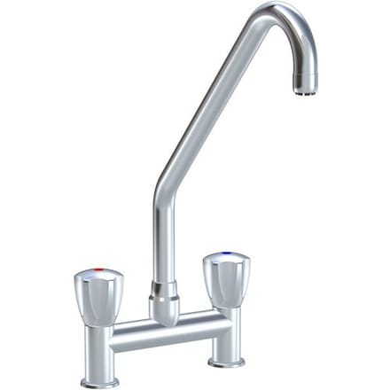 KWC Gastro two-handle sink bridge mixer for professional kitchen, height 39.2 cm K.24.42.K3.000C34
