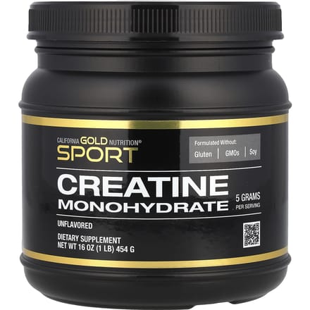 California Gold Nutrition Sport Pure Creatine Monohydraat – Smaakloos Poeder – 454 g