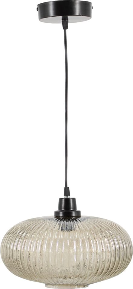 Hanglamp glas smoke/zwart