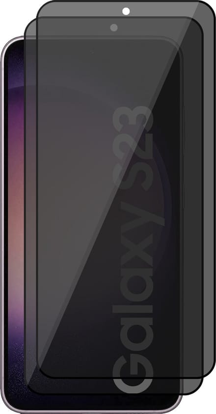 Privacy Screenprotector geschikt voor Samsung Galaxy S23 - 2x Glas Screen Protector FullGuard
