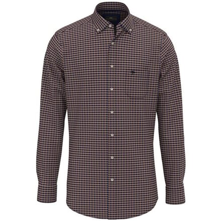 Fynch-Hatton Overhemd Small Check Button Down Hazel / male