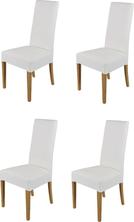 Tommychairs Luisa - Eetkamerstoelen - Set van 4 - Eikenhout & Wit - Kunstleer