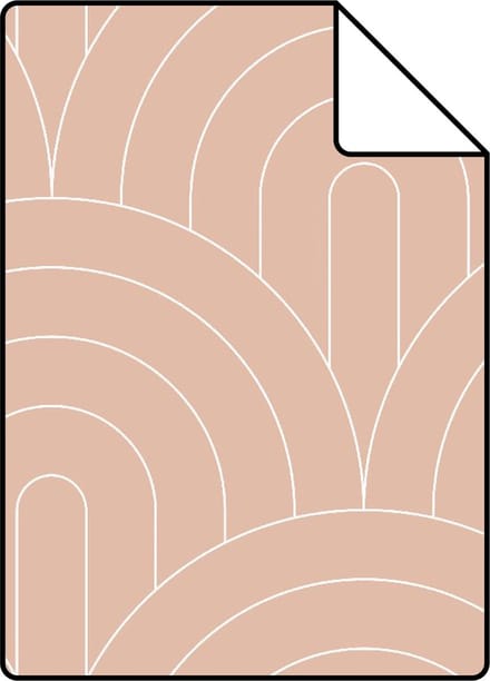 Proefstaal ESTAhome behang art deco bogen perzik roze - 26.5 x 21 cm - 139218-S