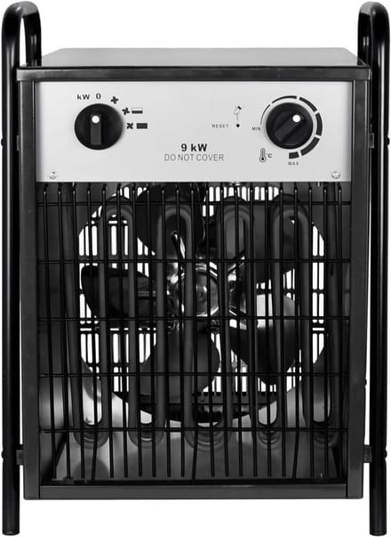 Krachtige Bouwverwarming Elektrische Kachel 9 kW met Thermostaat en Ventilator
