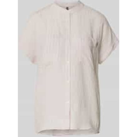 Relaxed fit linnen blouse met korte mouwen