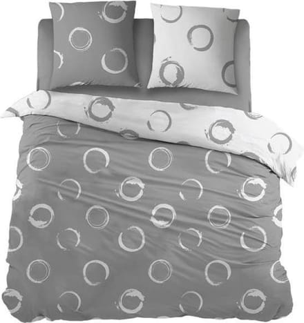 Snoozing Lieve - Flanel - Dekbedovertrek - Eenpersoons - 140x200/220 cm + 1 kussensloop 60x70 cm - Grijs