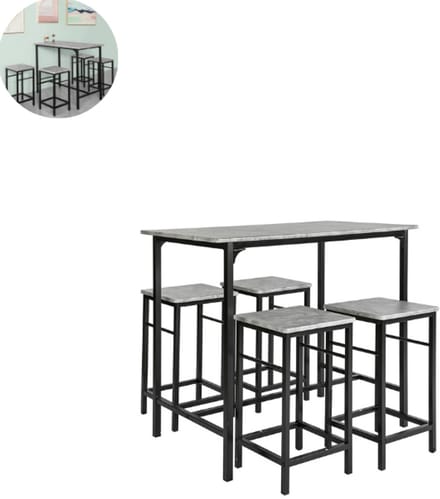 Bartafel Garden - Bartafel Set - Barkruk - Barstoel - Gardenstoel - Voetsteun - Zwart