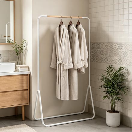 Clruro Kapstok - 80 × 47 × 146 cm - Multifunctioneel - Metaal - Wit
