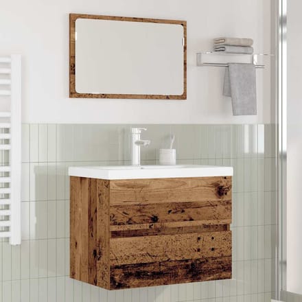 vidaXL - Badkamermeubel - Set - 3 - st - Oud - Hout - Bewerkt - hout