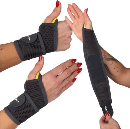 Mona Serie - Elastische Polsbrace - Universeel - Rits - Grafiet