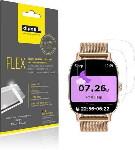 dipos – 2x Beschermfolie geschikt voor coioc P122 1.85 Zoll | 3D Full Cover Screenprotector | 100% Passend
