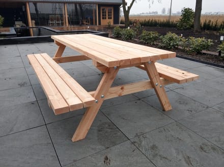 Douglas geschaafd picknicktafel 250 cm lang houtdikte 45mm
