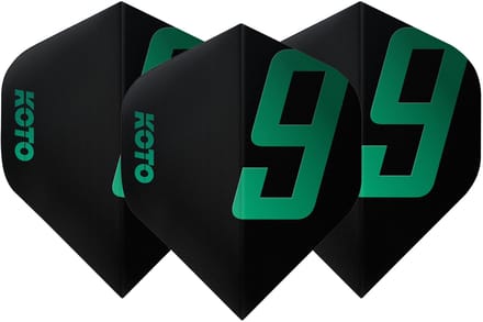 KOTO 9 Edition Metallic NO2 Black & Jade - Dart Flights