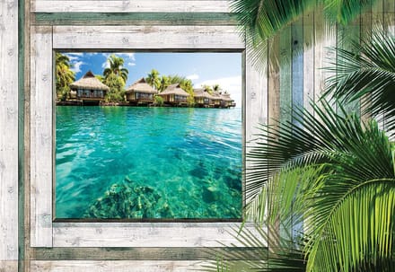 Fotobehang Beach Tropical View | XL - 208cm x 146cm | 130g/m2 Vlies