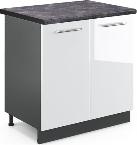 Vicco Fame-Line Wastafelkast – 80 cm, WB Antraciet Wit Hoogglans