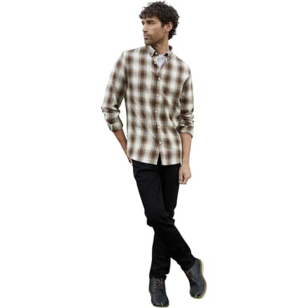 Threadbare Geruit herenoverhemd (Chocolade)